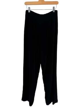 Talbots Classic High Waisted Straight Leg Velvet Pants Black 6